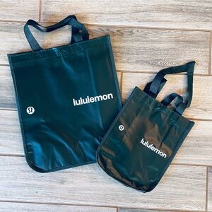 NWOT Lululemon Reusable Tote Bags Lot of 2 (1 Large - 1 Small) Green